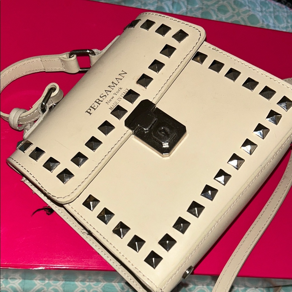 Persaman New York Tan Studded Backpack
